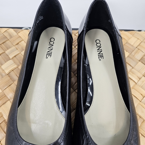 Connie Black Leather Topped Flats Size 10 - Picture 8 of 9